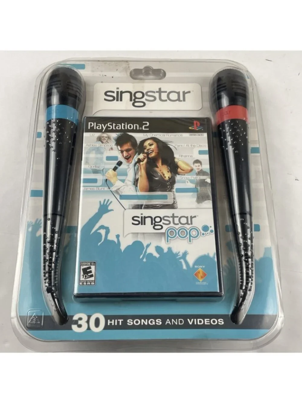 Singstar Pop Game PlayStation 2 PS2 2 Microphones 30 Songs Videos NEW Sealed